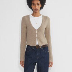 NWT Aritzia Wilfred Basque Wool Cardigan Oatmeal XS